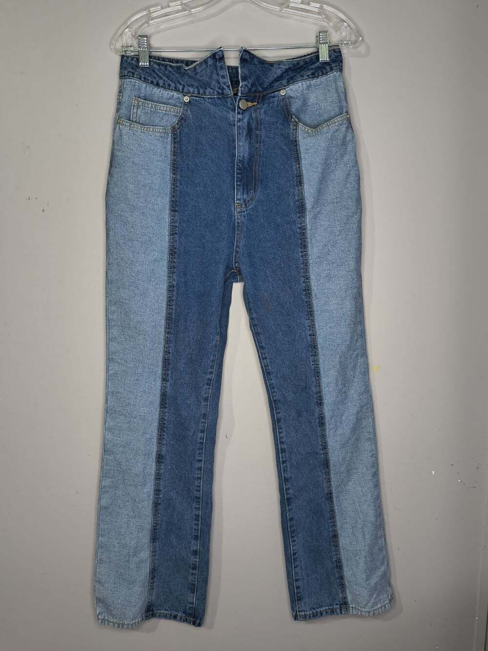 Cider Split Waist Two Tone High Rise Jeans Women's Size Large Patchwork Y2K Styl